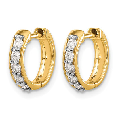 14k Yellow Gold 1/3 Ct. Lab Grown Diamond VS/SI+ G+ Hinged Hoop Earrings