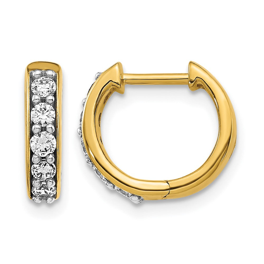 14k Yellow Gold 1/3 Ct. Lab Grown Diamond VS/SI+ G+ Hinged Hoop Earrings
