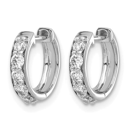 14k White Gold 1/2 Ct. Lab Grown Diamond VS/SI+ G+ Complete Hinged Hoop Earrings