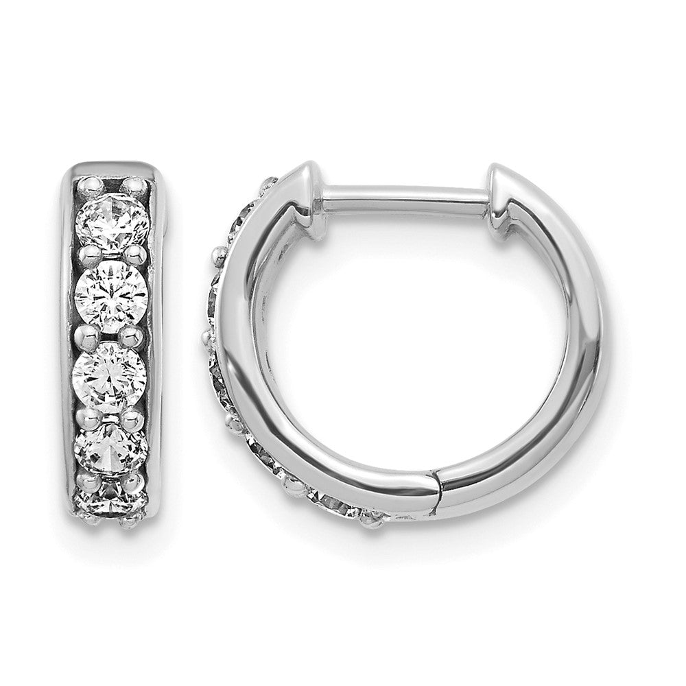 14k White Gold 1/2 Ct. Lab Grown Diamond VS/SI+ G+ Complete Hinged Hoop Earrings