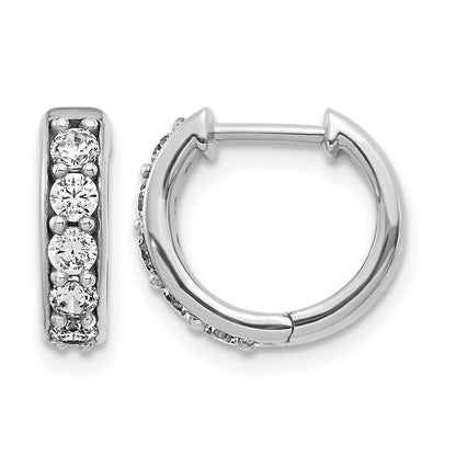 14k White Gold 1/2 Ct. Lab Grown Diamond VS/SI+ G+ Complete Hinged Hoop Earrings