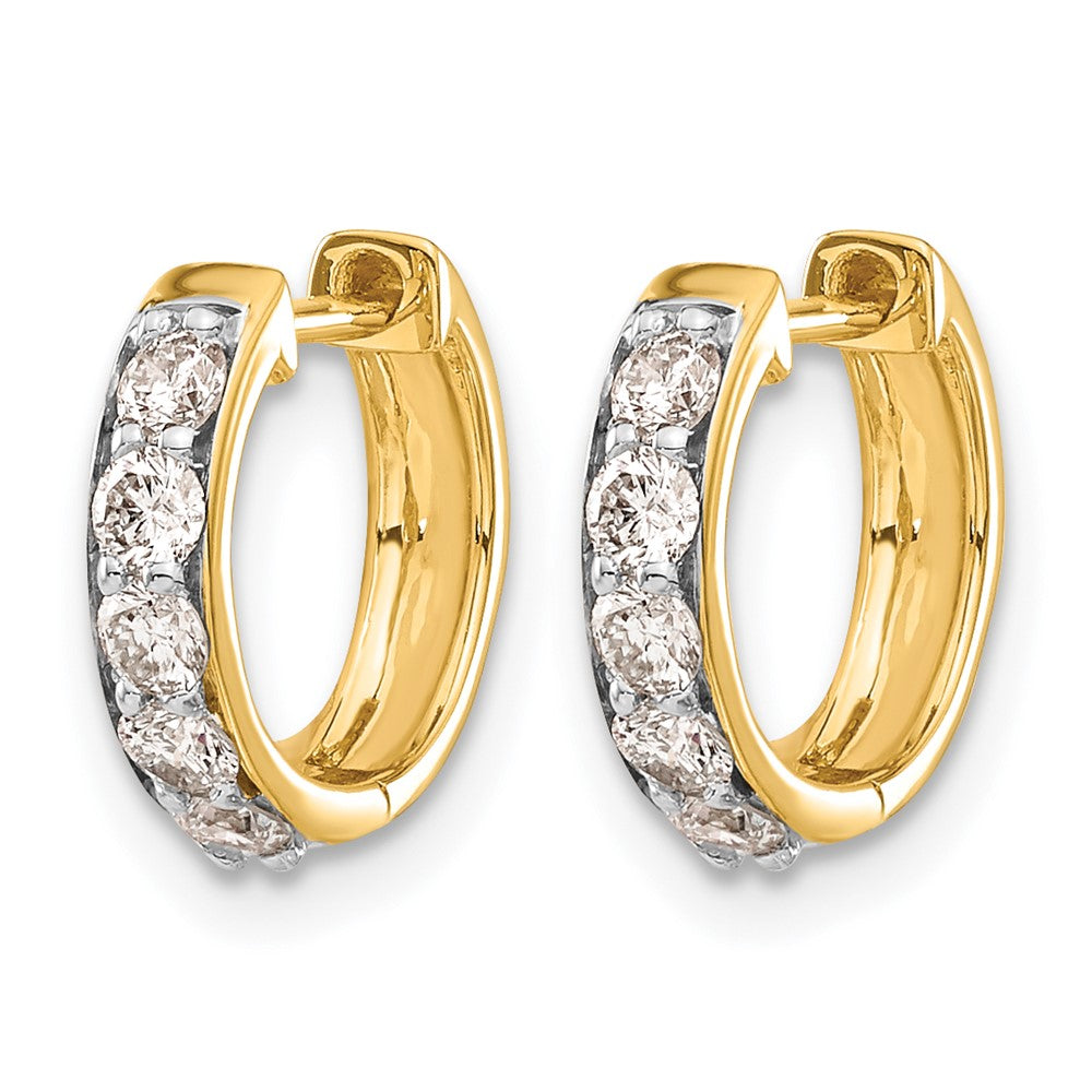 14k Yellow Gold 1/2 Ct. Lab Grown Diamond VS/SI+ G+ Hinged Hoop Earrings