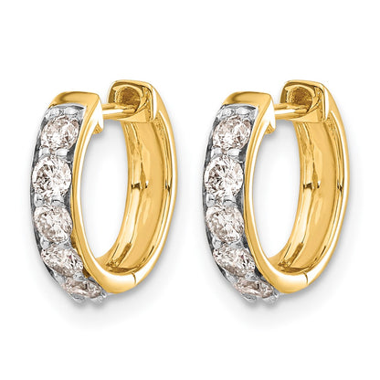 14k Yellow Gold 1/2 Ct. Lab Grown Diamond VS/SI+ G+ Hinged Hoop Earrings