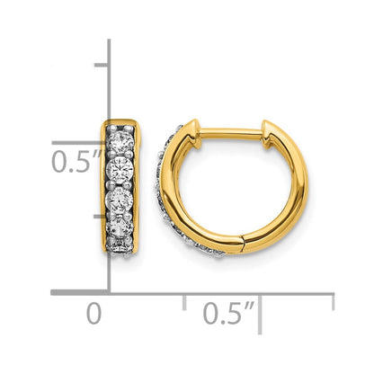14k Yellow Gold 1/2 Ct. Lab Grown Diamond VS/SI+ G+ Hinged Hoop Earrings