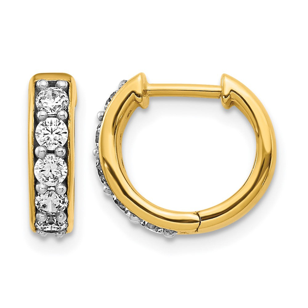 14k Yellow Gold 1/2 Ct. Lab Grown Diamond VS/SI+ G+ Hinged Hoop Earrings