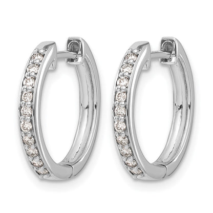 10K White Gold Diamond Hinged Hoop Earrings