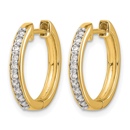 10K Yellow Gold Diamond Hinged Hoop Earrings