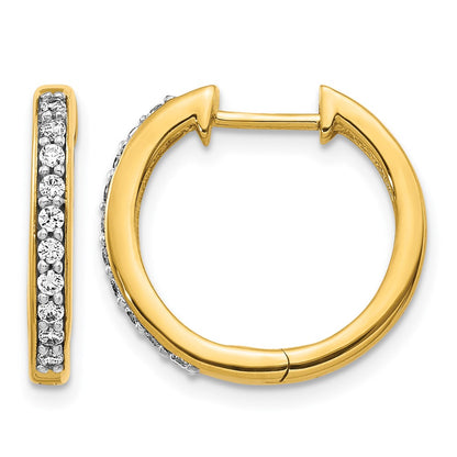 10K Yellow Gold Diamond Hinged Hoop Earrings