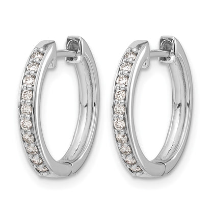 14k White Gold 1/4 Ct. Lab Grown Diamond VS/SI+ G+ Hinged Hoop Earrings