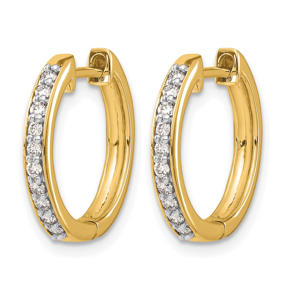 14k Yellow Gold 1/4 Ct. Lab Grown Diamond VS/SI+ G+ Hinged Hoop Earrings