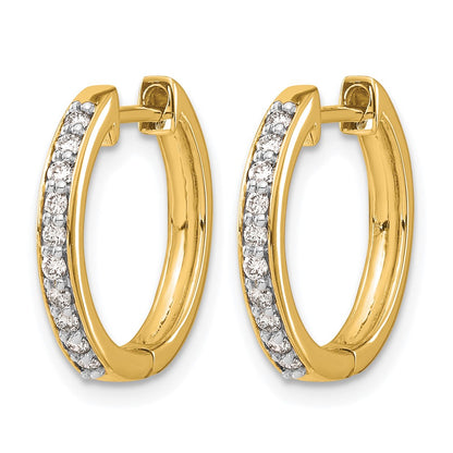 14k Yellow Gold 1/4 Ct. Lab Grown Diamond VS/SI+ G+ Hinged Hoop Earrings