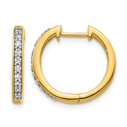 14k Yellow Gold 1/4 Ct. Lab Grown Diamond VS/SI+ G+ Complete Hinged Hoop Earrings