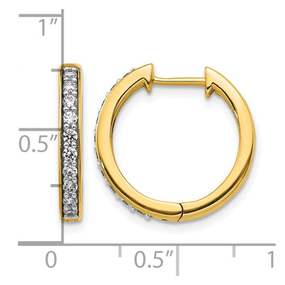 10K Yellow Gold Diamond Hinged Hoop Earrings