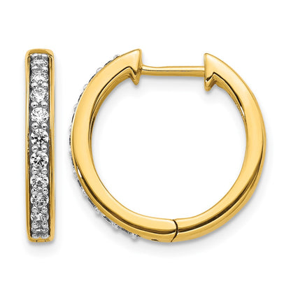 10K Yellow Gold Diamond Hinged Hoop Earrings