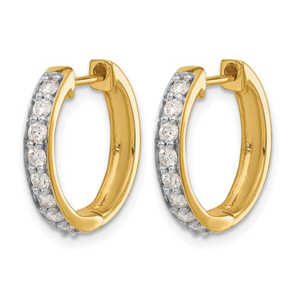 10K Yellow Gold Diamond Hinged Hoop Earrings