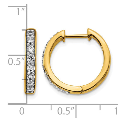 10K Yellow Gold Diamond Hinged Hoop Earrings