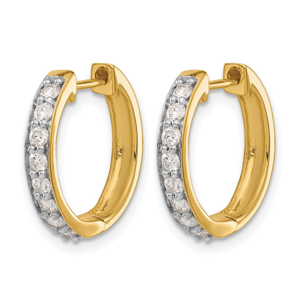 14k Yellow Gold 1/2 Ct. Lab Grown Diamond VS/SI+ G+ Complete Hinged Hoop Earrings