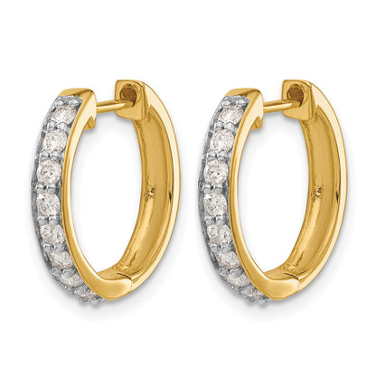 14k Yellow Gold 1/2 Ct. Lab Grown Diamond VS/SI+ G+ Complete Hinged Hoop Earrings