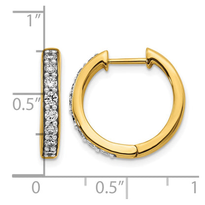 14k Yellow Gold 1/2 Ct. Lab Grown Diamond VS/SI+ G+ Complete Hinged Hoop Earrings