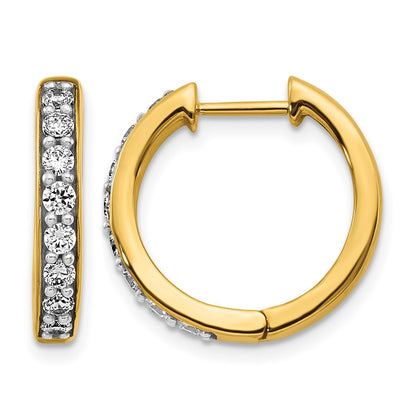 14k Yellow Gold 1/2 Ct. Lab Grown Diamond VS/SI+ G+ Complete Hinged Hoop Earrings