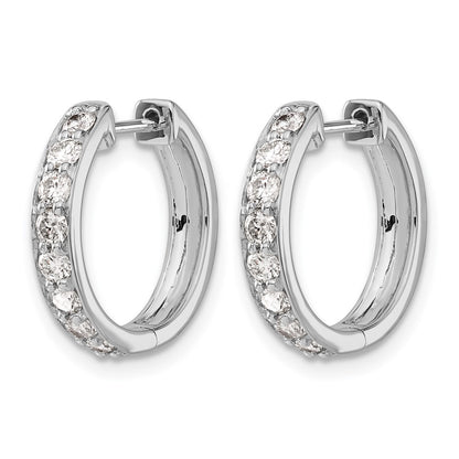 10K White Gold Diamond Hinged Hoop Earrings