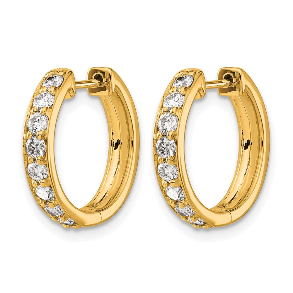 10K Yellow Gold Diamond Hinged Hoop Earrings