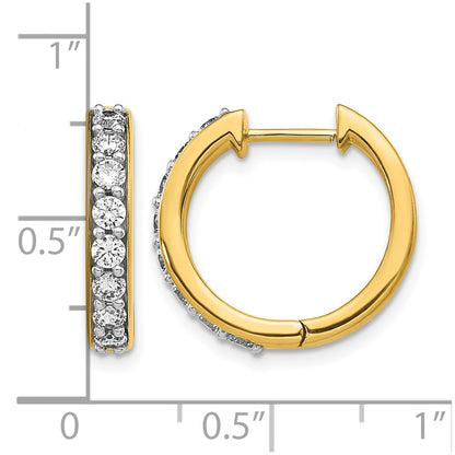 10K Yellow Gold Diamond Hinged Hoop Earrings