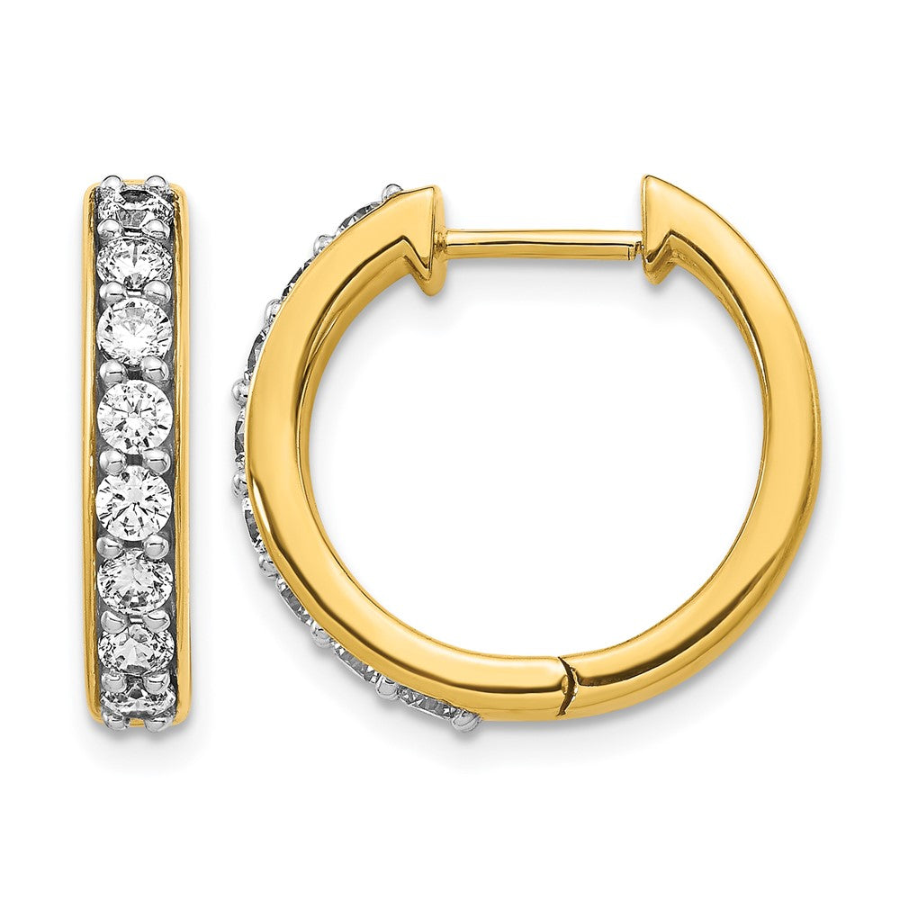 10K Yellow Gold Diamond Hinged Hoop Earrings