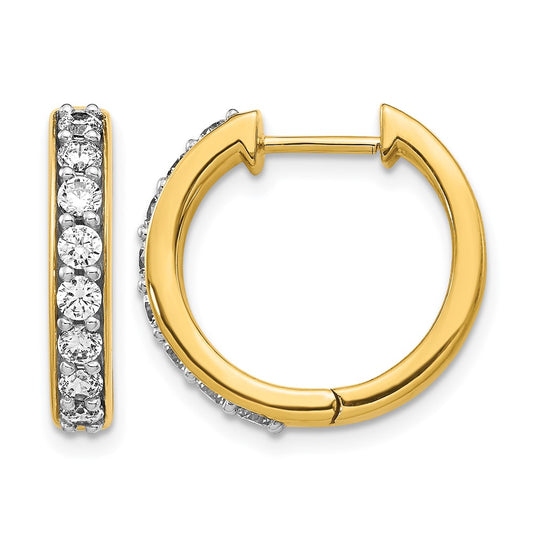10K Yellow Gold Diamond Hinged Hoop Earrings