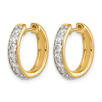 10K Yellow Gold Diamond Hinged Hoop Earrings