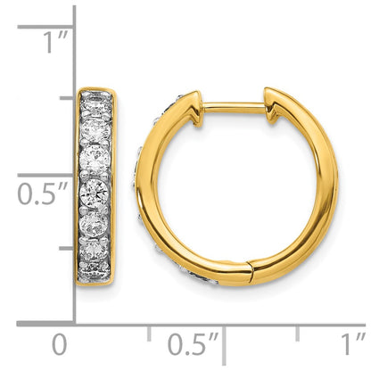 10K Yellow Gold Diamond Hinged Hoop Earrings