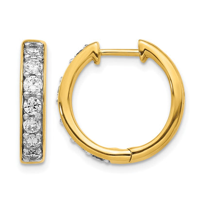 10K Yellow Gold Diamond Hinged Hoop Earrings