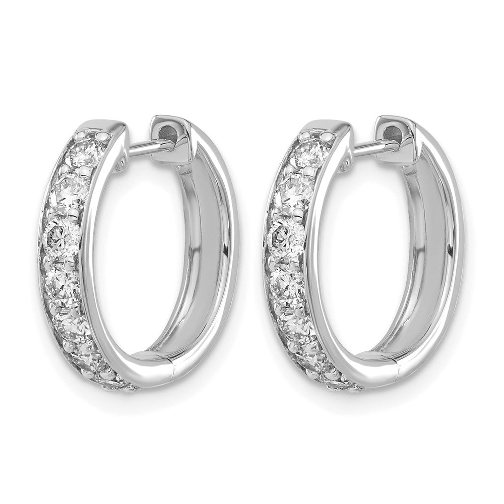 14k White Gold 1 Ct. Lab Grown Diamond VS/SI+ G+ Hinged Hoop Earrings