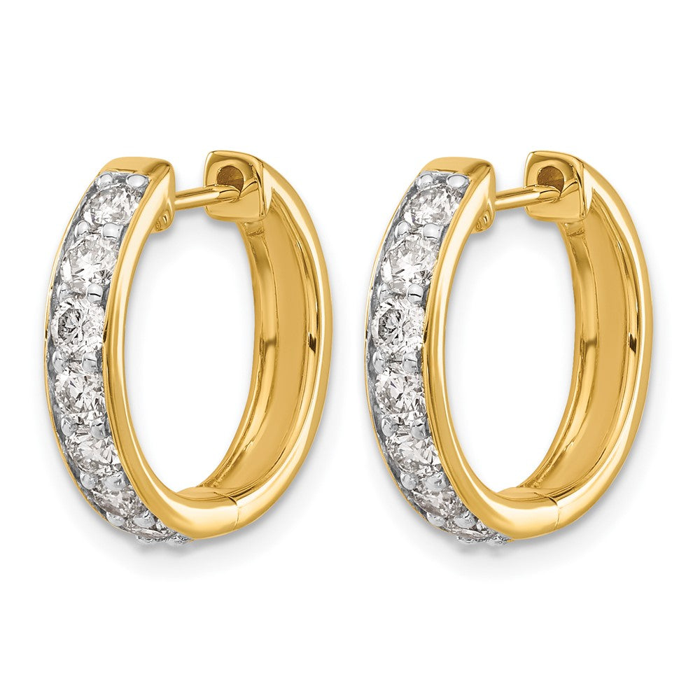 14k Yellow Gold 1 Ct. Lab Grown Diamond VS/SI+ G+ Hinged Hoop Earrings
