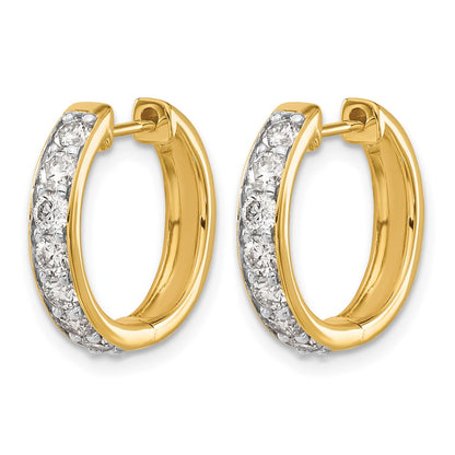 14k Yellow Gold 1 Ct. Lab Grown Diamond VS/SI+ G+ Hinged Hoop Earrings