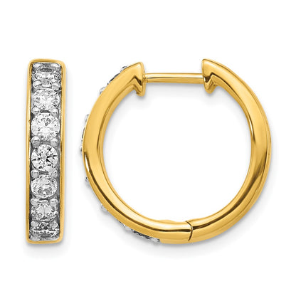 14k Yellow Gold 1 Ct. Lab Grown Diamond VS/SI+ G+ Hinged Hoop Earrings