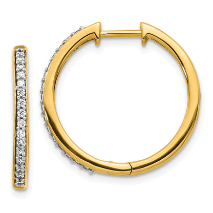 10K Yellow Gold Diamond Hinged Hoop Earrings