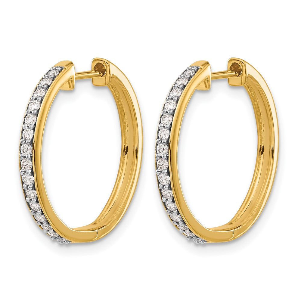 10K Yellow Gold Diamond Hinged Hoop Earrings