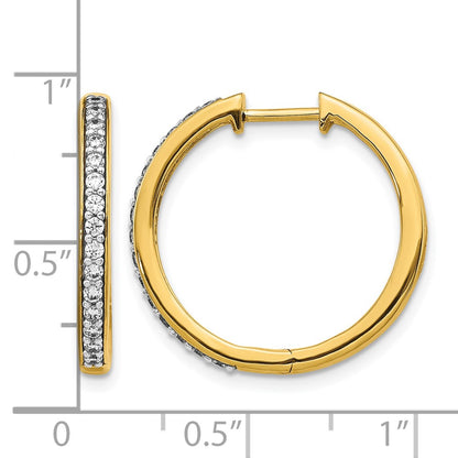 10K Yellow Gold Diamond Hinged Hoop Earrings
