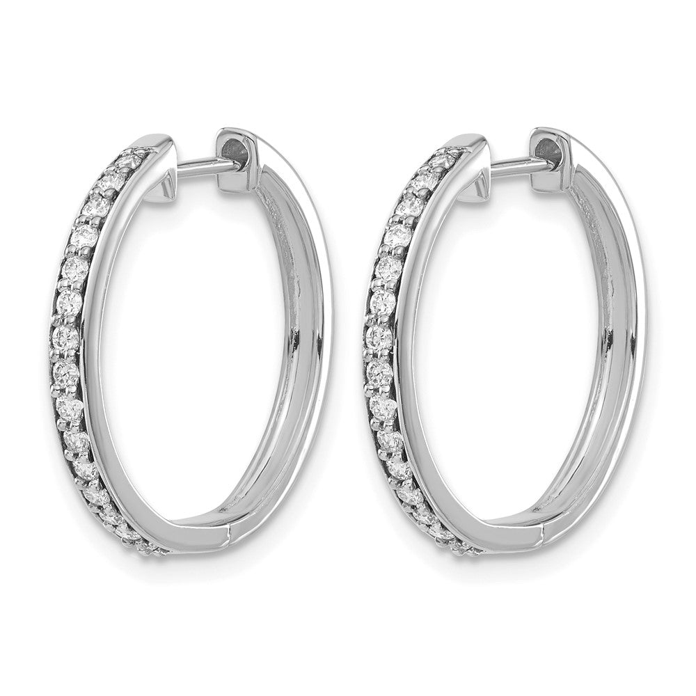 14k White Gold 1/3 Ct. Lab Grown Diamond VS/SI+ G+ Hinged Hoop Earrings