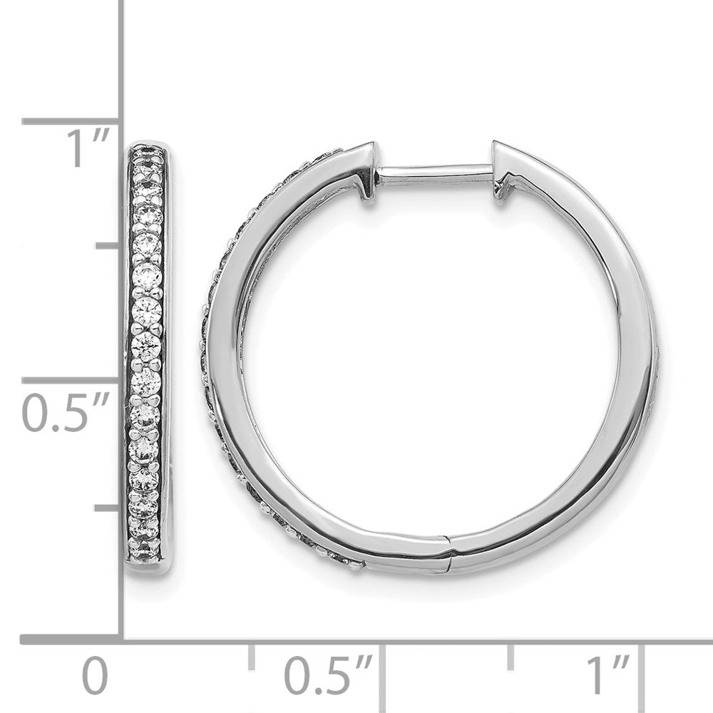 14k White Gold 1/3 Ct. Lab Grown Diamond VS/SI+ G+ Hinged Hoop Earrings