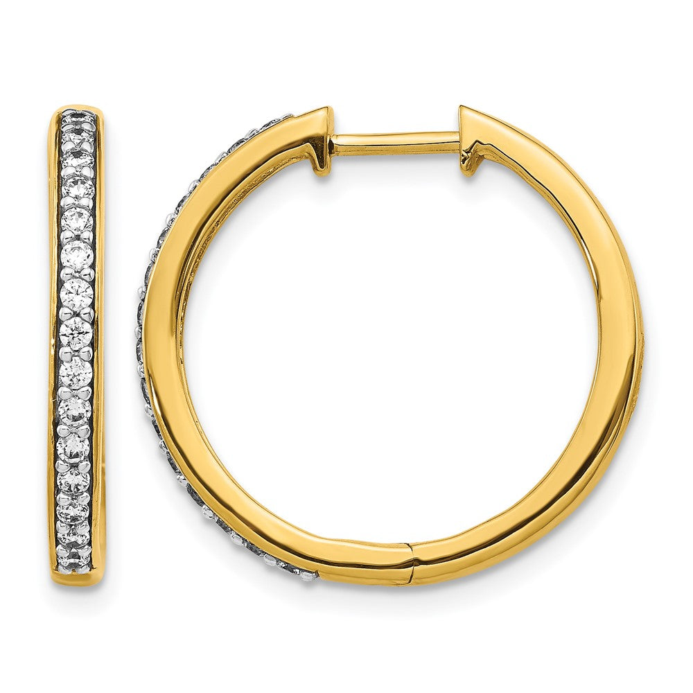 14k Yellow Gold 1/3 Ct. Lab Grown Diamond VS/SI+ G+ Hinged Hoop Earrings
