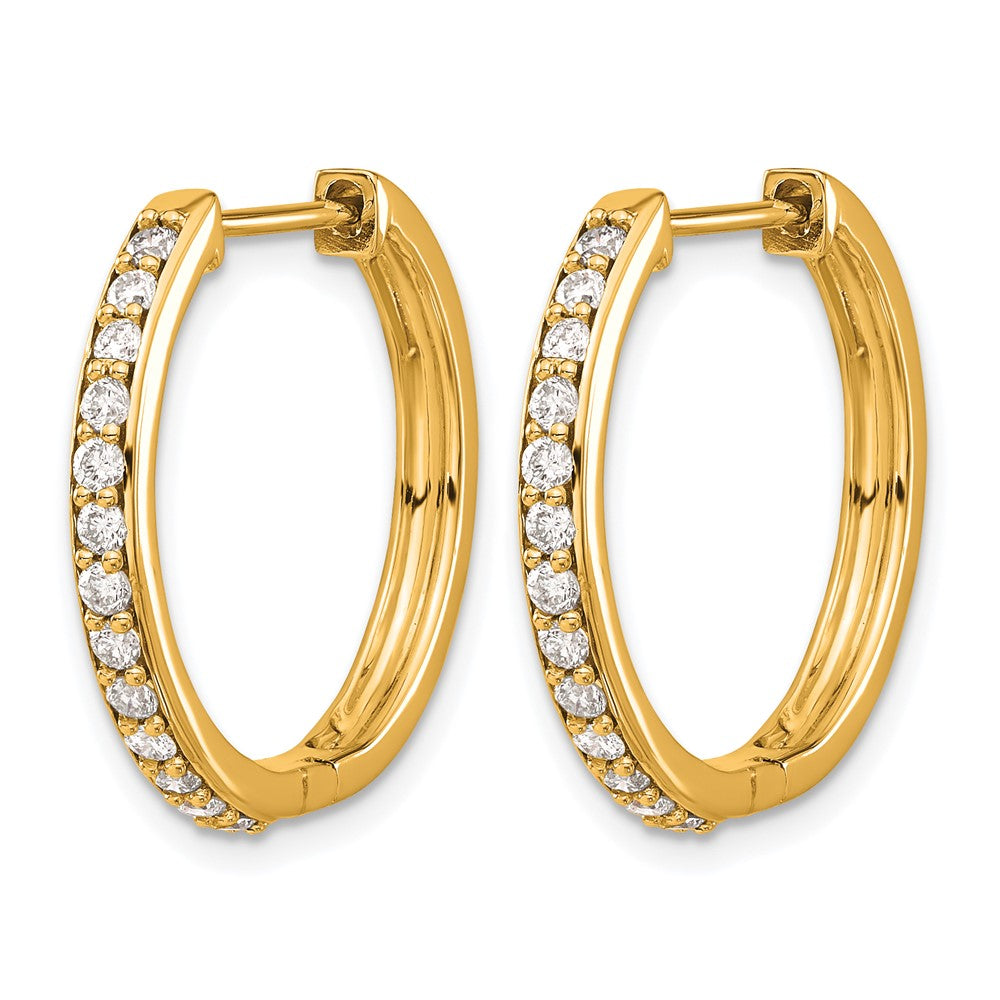 10K Yellow Gold Diamond Hinged Hoop Earrings