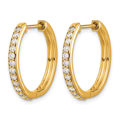 10K Yellow Gold Diamond Hinged Hoop Earrings
