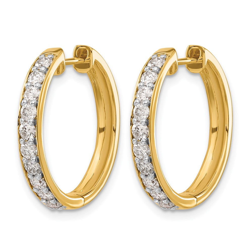 10K Yellow Gold Diamond Hinged Hoop Earrings
