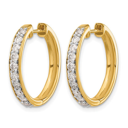 10K Yellow Gold Diamond Hinged Hoop Earrings