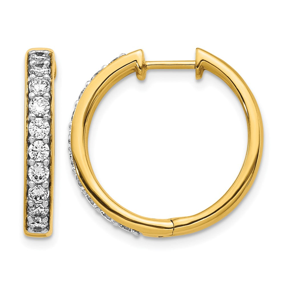 10K Yellow Gold Diamond Hinged Hoop Earrings