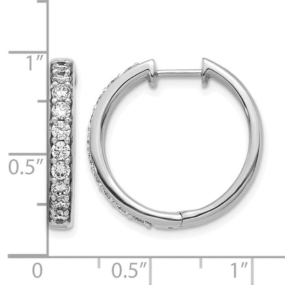 14k White Gold 1 Ct. Lab Grown Diamond VS/SI+ G+ Hinged Hoop Earrings