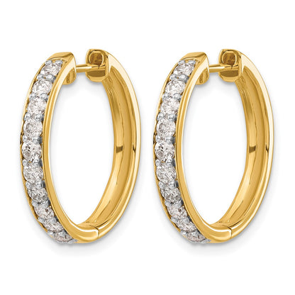 14k Yellow Gold 1 Ct. Lab Grown Diamond VS/SI+ G+ Hinged Hoop Earrings