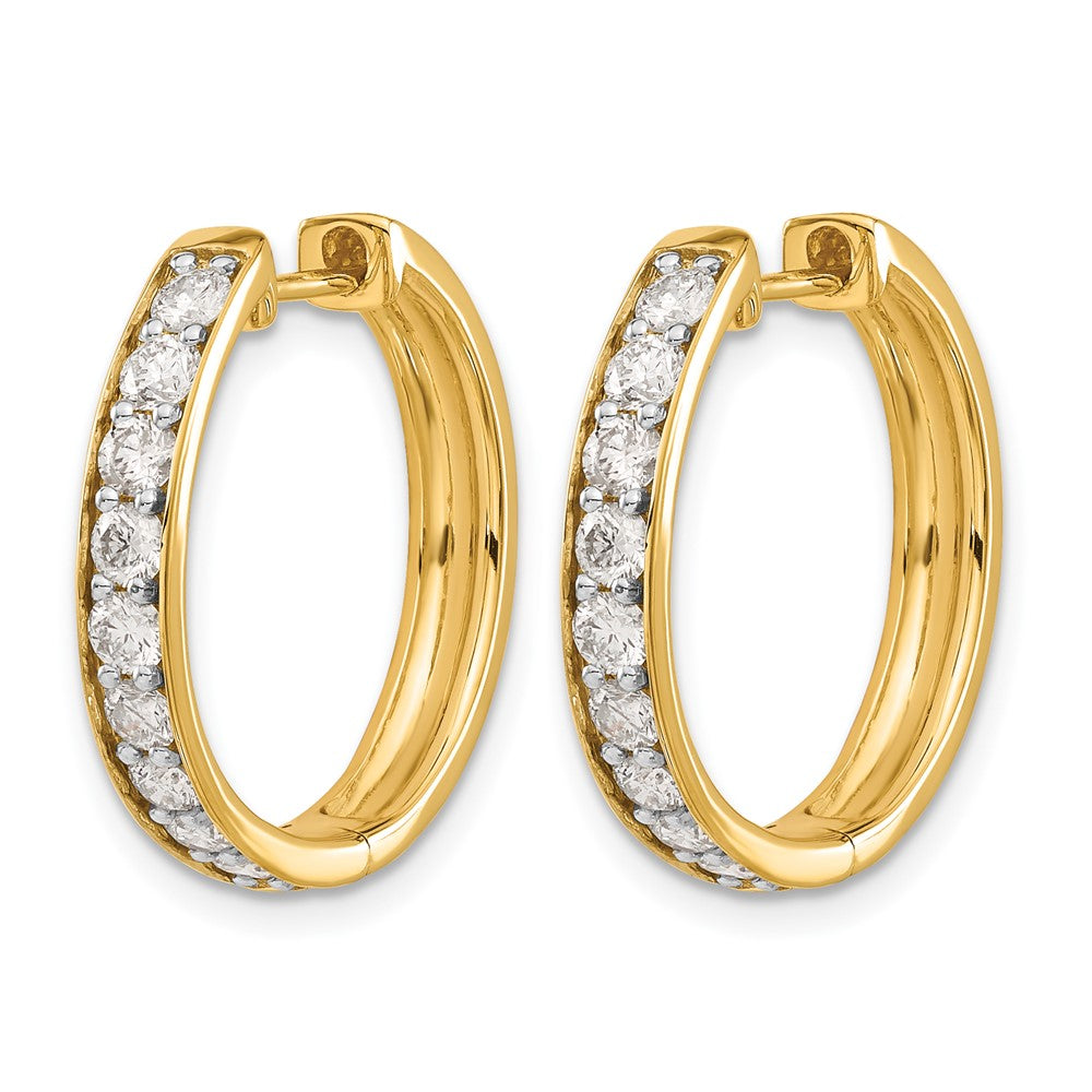 10K Yellow Gold Diamond Hinged Hoop Earrings